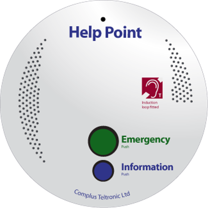 Closed Commend passenger help point with Emergency and Information buttons